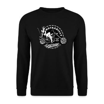 Vintage Rockabilly Garage Girl Biker Streetwear - Sweat-shirt Unisexe - noir - Devant - Alina (178cm) & Michal (187cm)