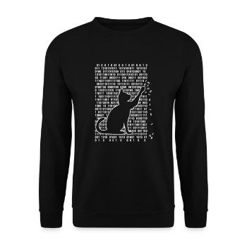 Cat dans le système Cat joue avec le code binaire - Sweat-shirt Unisexe - noir - Devant - Alina (178cm) & Michal (187cm)
