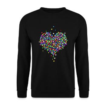 Herz aus Konfetti - Unisex Pullover - Schwarz - Vorne - Alina (178cm) & Michal (187cm)