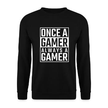 Once a Gamer Always a Gamer Gamer Geschenk - Sweat-shirt Unisexe - noir - Devant - Alina (178cm) & Michal (187cm)
