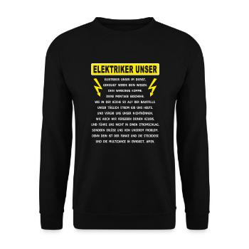 Elektriker unser - Unisex Pullover - Schwarz - Vorne - Alina (178cm) & Michal (187cm)