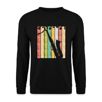 Saxophone rétro - Sweat-shirt Unisexe - noir - Devant - Alina (178cm) & Michal (187cm)