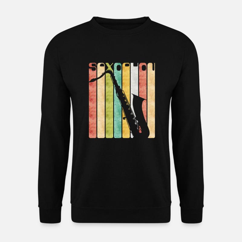 Retro Saxophon - Unisex Pullover - Schwarz