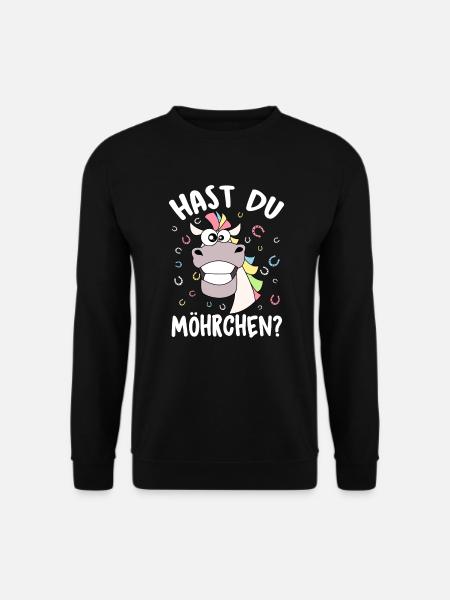 Hast Du Möhrchen Lustiges Pferd will Möhrchen - Unisex Pullover - Schwarz