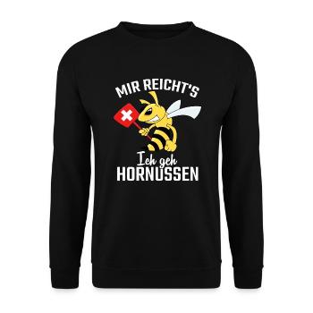 Mir reichts ich geh Hornussen - Unisex Pullover - Schwarz - Vorne - Alina (178cm) & Michal (187cm)