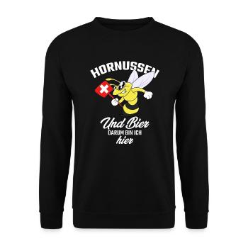Hornussen und Bier - Unisex Pullover - Schwarz - Vorne - Alina (178cm) & Michal (187cm)