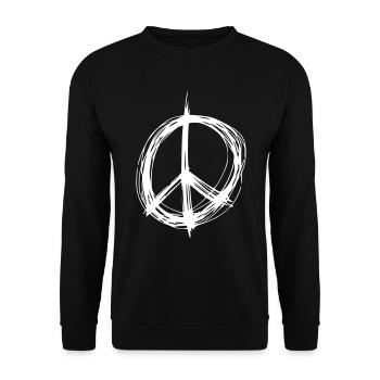 Signe de la Paix Dessin de la Paix Croquis blanc - Sweat-shirt Unisexe - noir - Devant - Alina (178cm) & Michal (187cm)