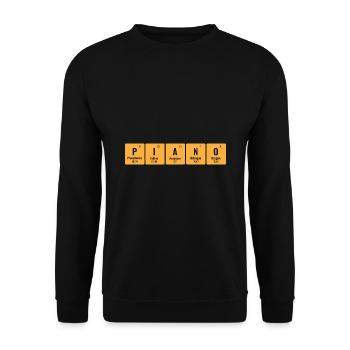 Klavier Periodensystem der Elemente Klavierspieler Pian - Unisex Pullover - Schwarz - Vorne - Alina (178cm) & Michal (187cm)