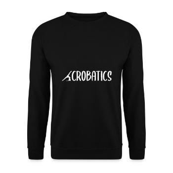 Retro Graphic Gymnast Gymnastics Acrobat Acrobatic - Unisex Pullover - Schwarz - Vorne - Alina (178cm) & Michal (187cm)