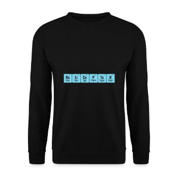 Periodisches System der Elemente Hubschrauberpilot Chop - Unisex Pullover - Schwarz - Vorne - Alina (178cm) & Michal (187cm)