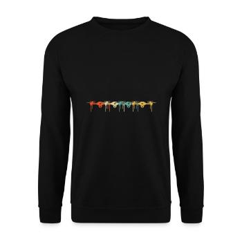 Retro Graphic Drone Flying Quadcopter Pilot RC Dro - Unisex Sweatshirt - black - Front - Alina (178cm) & Michal (187cm)