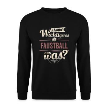 Es gibt wichtigeres als Faustball - RAHMENLOS - Unisex Pullover - Schwarz - Vorne - Alina (178cm) & Michal (187cm)