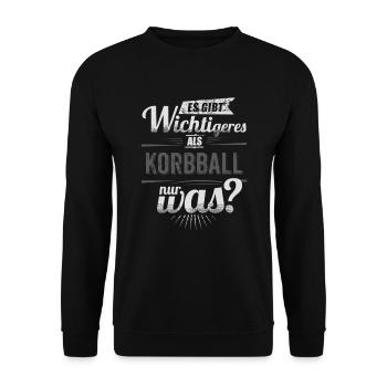 Es gibt wichtigeres als Korbball - RAHMENLOS - Unisex Pullover - Schwarz - Vorne - Alina (178cm) & Michal (187cm)