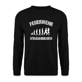 Feuerwehr - Unisex Pullover - Schwarz - Vorne - Alina (178cm) & Michal (187cm)