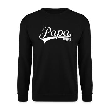 papa since 2022 - Unisex Sweatshirt - black - Front - Alina (178cm) & Michal (187cm)