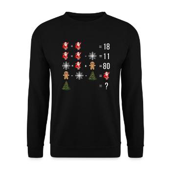 Quiz de Noël Père Noël flocon de neige - Sweat-shirt Unisexe - noir - Devant - Alina (178cm) & Michal (187cm)