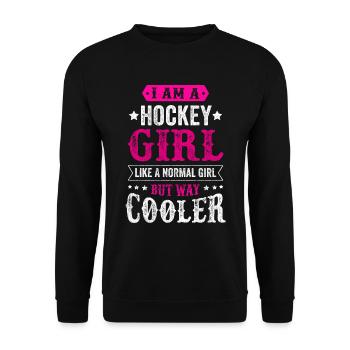 Hockey girl hockey girl woman child gift - Unisex Sweatshirt - black - Front - Alina (178cm) & Michal (187cm)
