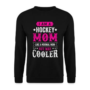 HOCKEY MOM Eishockey Mutter Mama Frau Geschenk - Unisex Pullover - Schwarz - Vorne - Alina (178cm) & Michal (187cm)