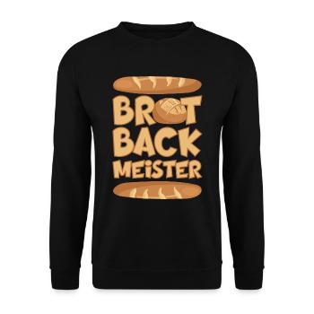 BROT BACKMEISTER BROT BACKEN - Unisex Pullover - Schwarz - Vorne - Alina (178cm) & Michal (187cm)
