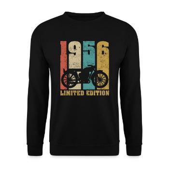 Vintage Moto 1956 Rétro Cadeau D'anniversaire - Sweat-shirt Unisexe - noir - Devant - Alina (178cm) & Michal (187cm)