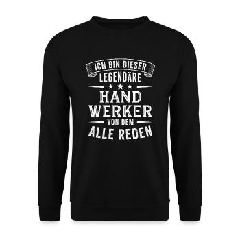 Handwerker Legende Heimwerker Handwerk - Unisex Pullover - Schwarz - Vorne - Alina (178cm) & Michal (187cm)
