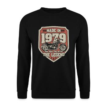 1979 Vintage homme mythe légende moto - Sweat-shirt Unisexe - noir - Devant - Alina (178cm) & Michal (187cm)