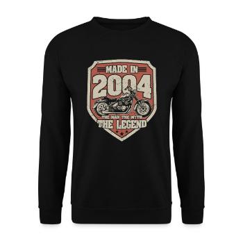 2004 Vintage Homme Mythe Légende Moto - Sweat-shirt Unisexe - noir - Devant - Alina (178cm) & Michal (187cm)