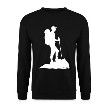 Wander Wanderer Wanderung - Unisex Pullover - Schwarz - Vorne - Alina (178cm) & Michal (187cm)