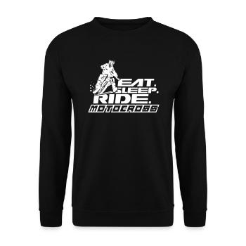 Eat Sleep Ride Motocross - Unisex Pullover - Schwarz - Vorne - Alina (178cm) & Michal (187cm)