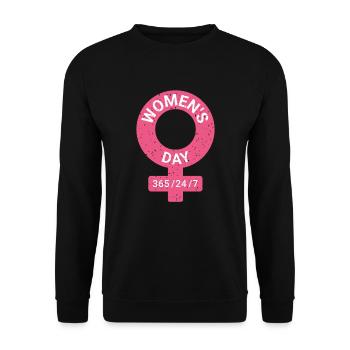 Women's Day Feminist - Unisex Sweatshirt - black - Front - Alina (178cm) & Michal (187cm)