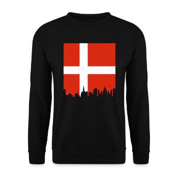 Drapeau du Danemark Scandinavie Drapeau du Danemark Voyage - Sweat-shirt Unisexe - noir - Devant - Alina (178cm) & Michal (187cm)