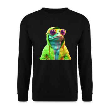 Frog with Sunglasses Colorful Cool Frogs - Unisex Sweatshirt - black - Front - Alina (178cm) & Michal (187cm)