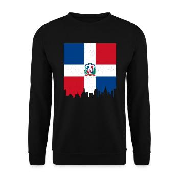 Dominican Republic Flag Dom Rep Flag Travel - Unisex Sweatshirt - black - Front - Alina (178cm) & Michal (187cm)