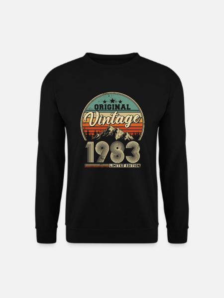 Vintage 1983 Jahrgang Retro Geburtstag Geschenk - Unisex Pullover - Schwarz
