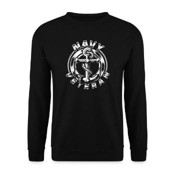 Navy Veteranen! USA proud veterans! - Unisex Pullover - Schwarz - Vorne - Alina (178cm) & Michal (187cm)