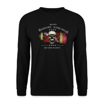 Taucher Belgian Extrem Diver - Unisex Pullover - Schwarz - Vorne - Alina (178cm) & Michal (187cm)