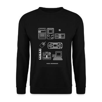 poster retro games konsole nerd 8bit pc spiele LOL - Unisex Pullover - Schwarz - Vorne - Alina (178cm) & Michal (187cm)