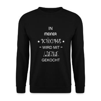 koch - Unisex Pullover - Schwarz - Vorne - Alina (178cm) & Michal (187cm)