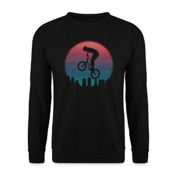 BMX Bike Retro Motif Freestyle BMX Kids Boy - Unisex Sweatshirt - black - Front - Alina (178cm) & Michal (187cm)