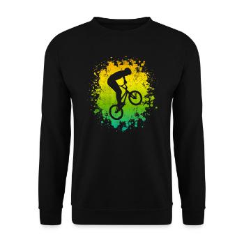 BMX Fahrrad Freestyle Rad Stunt BMX Fahrer - Unisex Pullover - Schwarz - Vorne - Alina (178cm) & Michal (187cm)