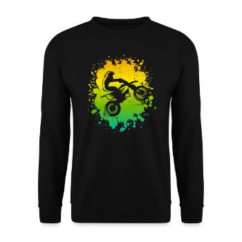 Motocross Dirtbike Tout-terrain Moto Moto-Cross - Sweat-shirt Unisexe - noir - Devant - Alina (178cm) & Michal (187cm)