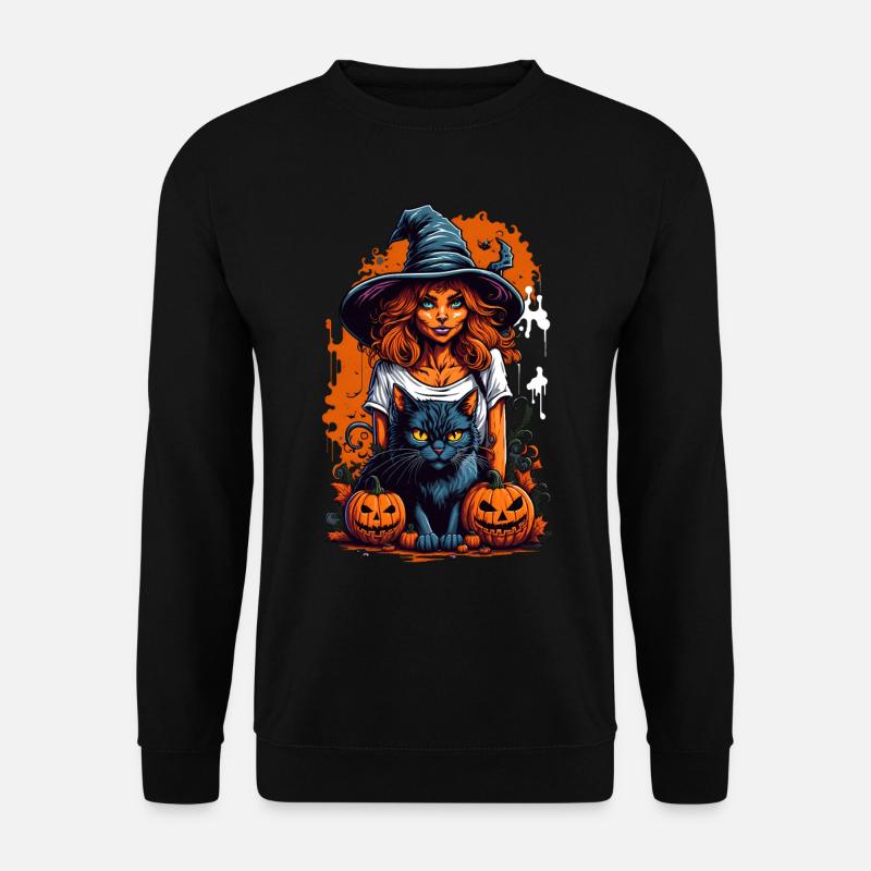 Halloween Witch Black Cat - Unisex Sweatshirt - black