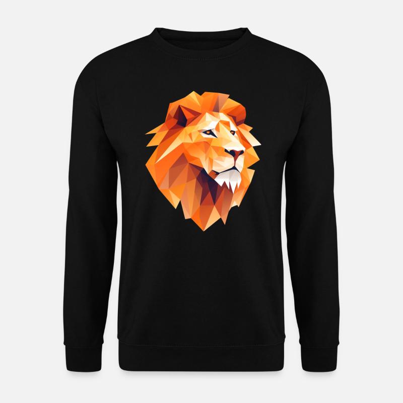 Löwenkopf Low Poly Logo Design - Unisex Pullover - Schwarz
