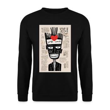 T-shirt Love Overload - Unisex Pullover - Schwarz - Vorne - Alina (178cm) & Michal (187cm)