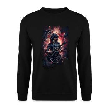 I ♡ Music 2 - Unisex Sweatshirt - black - Front - Alina (178cm) & Michal (187cm)