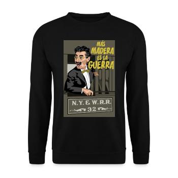 GROUCHO More Wood - Unisex Sweatshirt - black - Front - Alina (178cm) & Michal (187cm)
