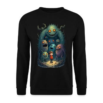 My Monster Friends - Unisex Sweatshirt - black - Front - Alina (178cm) & Michal (187cm)