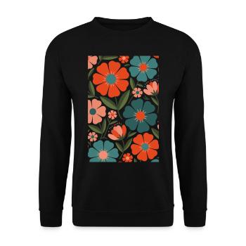 Fleurs de flore bohème - Sweat-shirt Unisexe - noir - Devant - Alina (178cm) & Michal (187cm)
