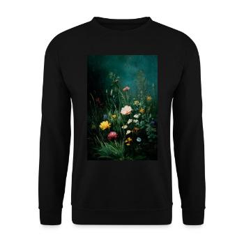 Wildflowers 0002 - Unisex Pullover - Schwarz - Vorne - Alina (178cm) & Michal (187cm)