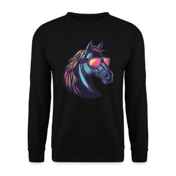 Pferd Sonnenbrille - Unisex Pullover - Schwarz - Vorne - Alina (178cm) & Michal (187cm)